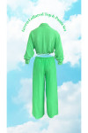 Green Crepe Full Sleeves Top & Pants Set